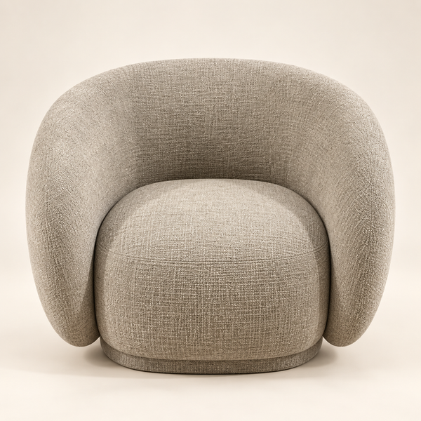 Canapé courbe 2 fauteuils Galbe : le salon enveloppant en beige taupe