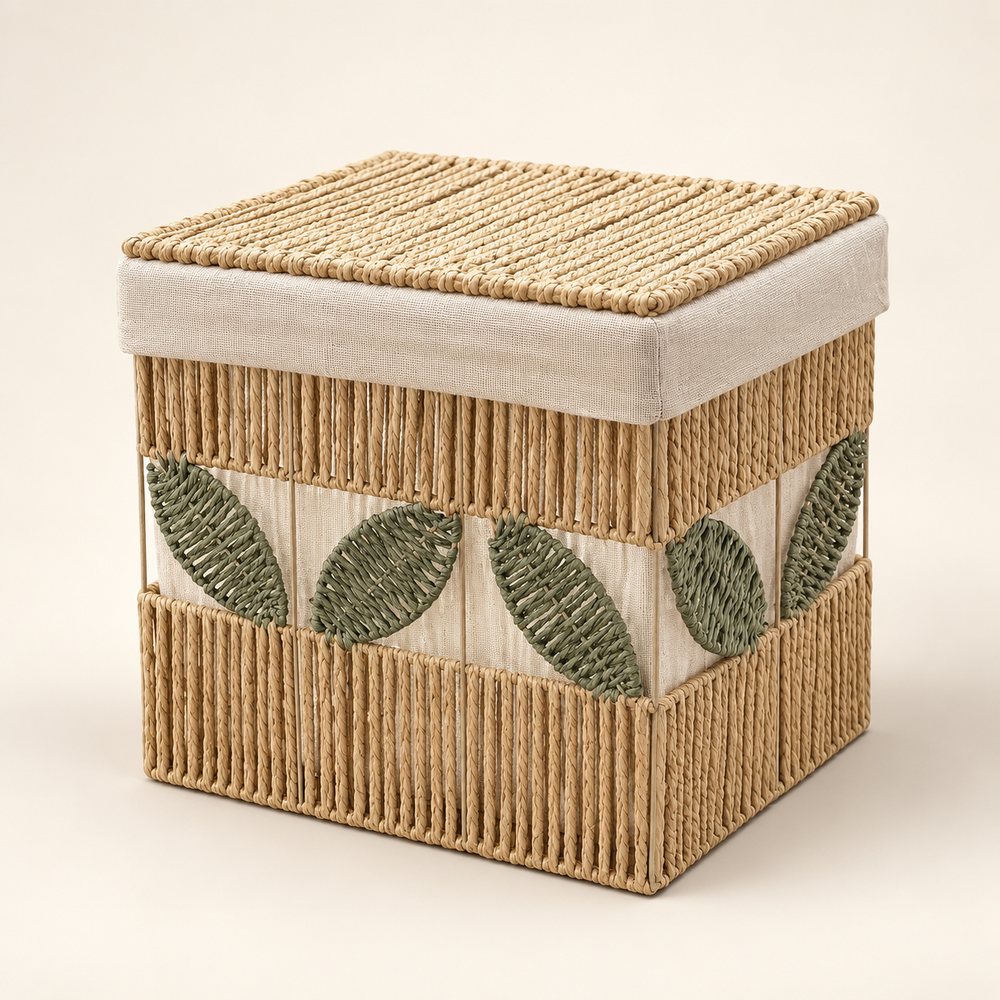 Panier de rangement tressé Feuilles