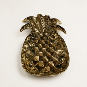 Plateau décoratif Ananas Doré – Élégance Tropicale