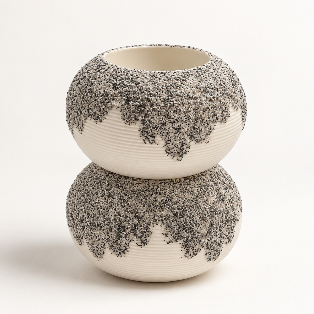 Vase Sphérique Minéral en Céramique