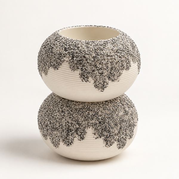 Vase Sphérique Minéral en Céramique
