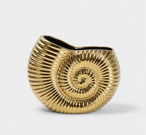 Gold Ammonite Shell Vase