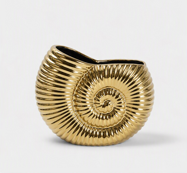 Gold Ammonite Shell Vase