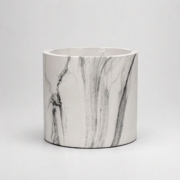 Cache-pot effet marbre blanc