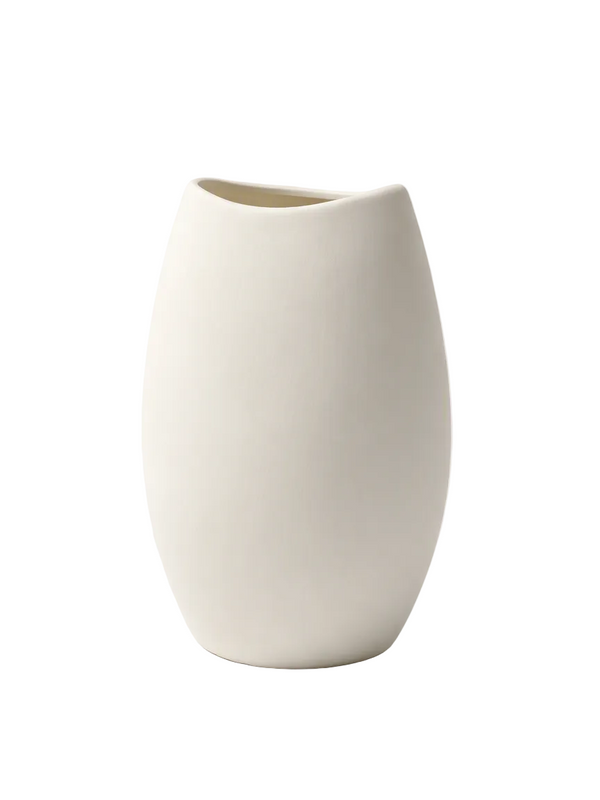 Matte Off-White Organic Ceramic Vase