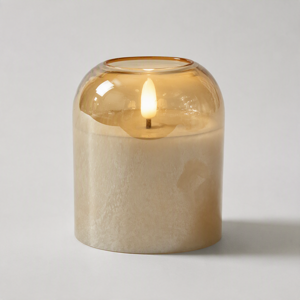 Amber Glass LED Candle