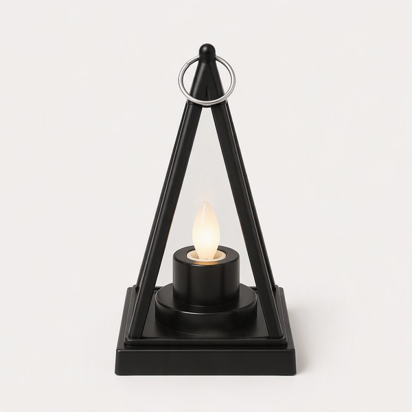 Lanterne Décorative LED Flamme – Noir Mat