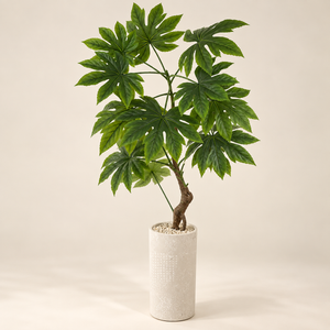 Plante artificielle Fatsia Japonica en pot cylindrique