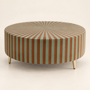 Pouf Rayonnant Vert & Terracotta