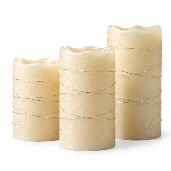 Bougies LED décoratives en cire ivoire