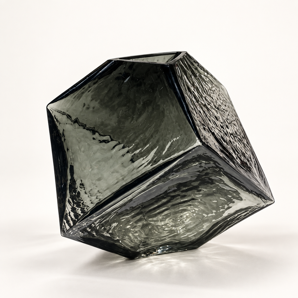 Vase Géométrique Obsidienne