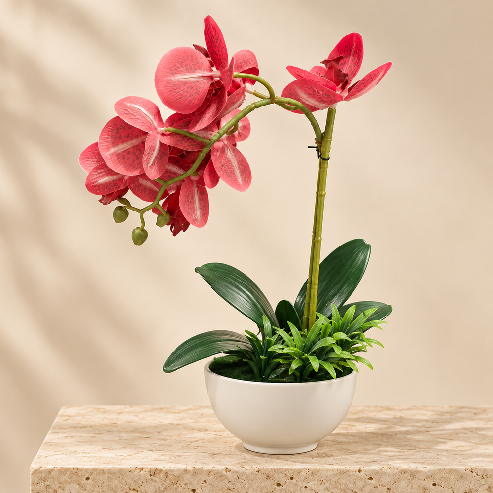 Orchidée Artificielle Rouge