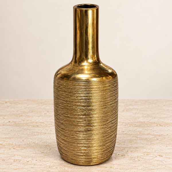 Vase Décoratif Doré Texturé