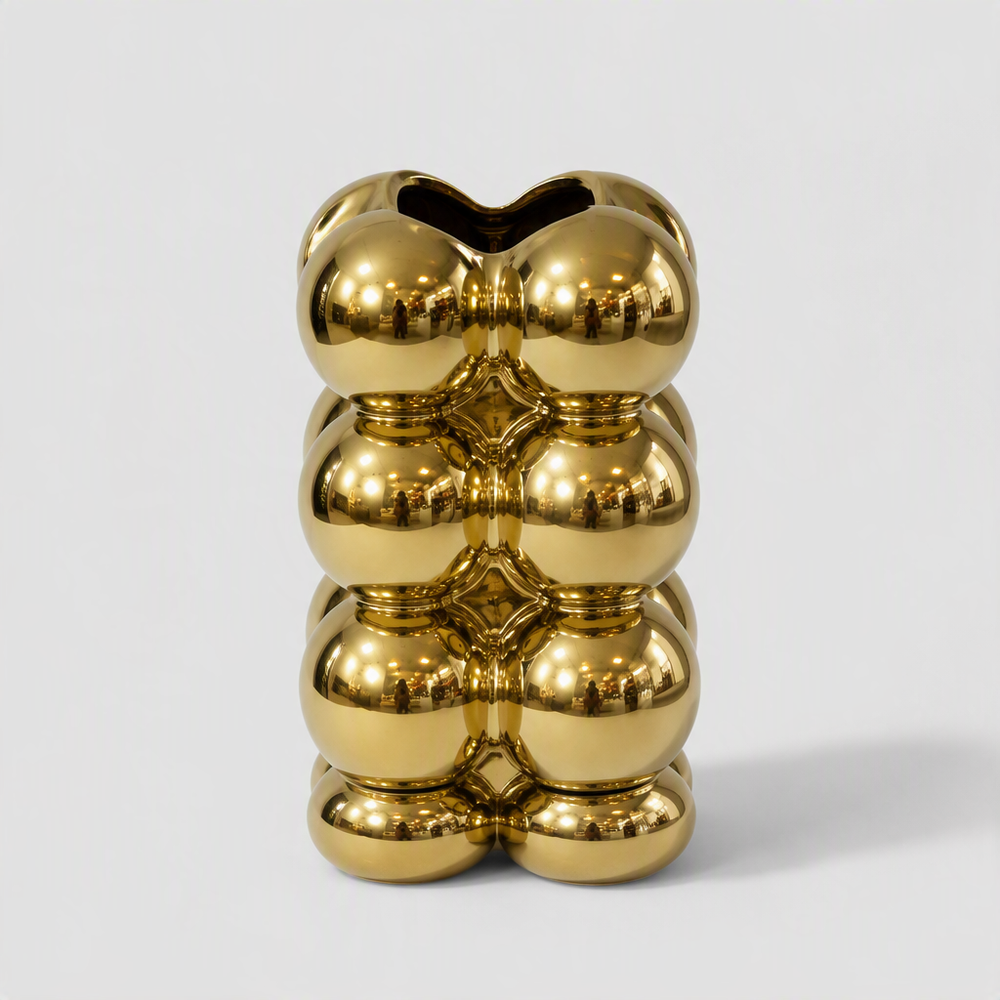 Vase Décoratif Doré Design