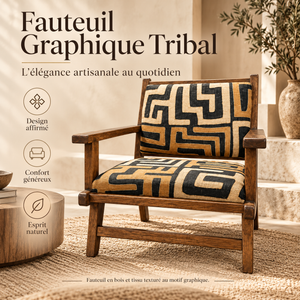 Fauteuil Graphique Tribal en Bois