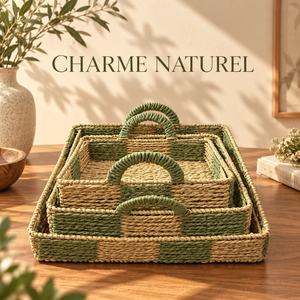 Set de plateaux tressés Nature Sage