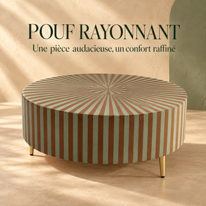 Pouf Rayonnant Vert & Terracotta
