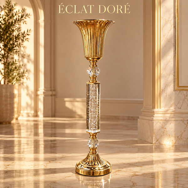 Vase sur pied Éclat Doré