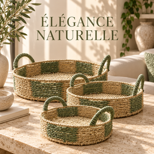Set de plateaux ovales tressés