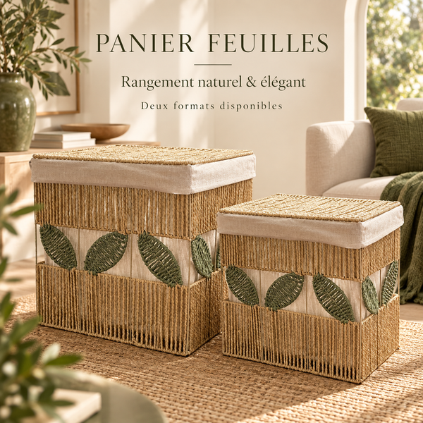 Panier de rangement tressé Feuilles