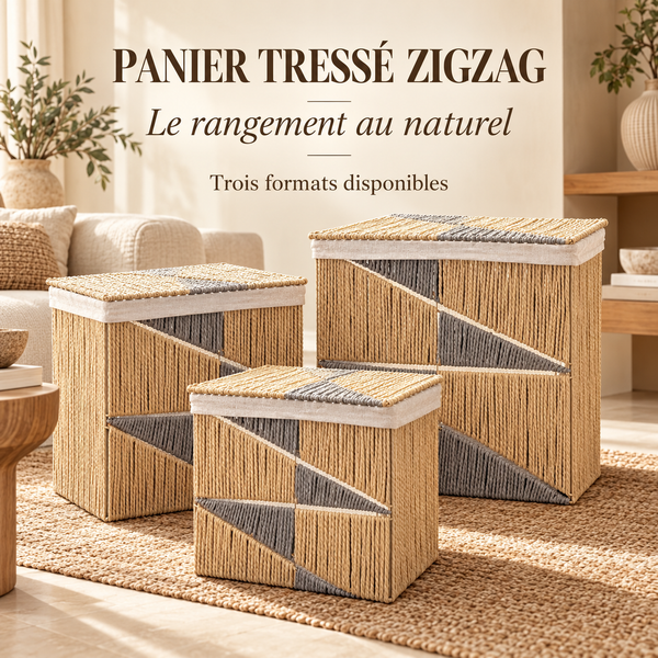 Titre : Panier Tressé Zigzag – 3 Formats