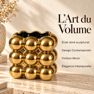 Cache-pot Sculptural Bulles Dorées