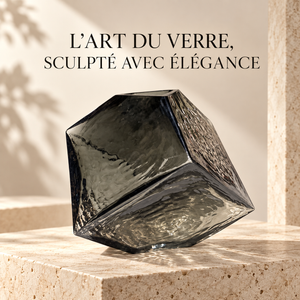 Vase Géométrique Obsidienne