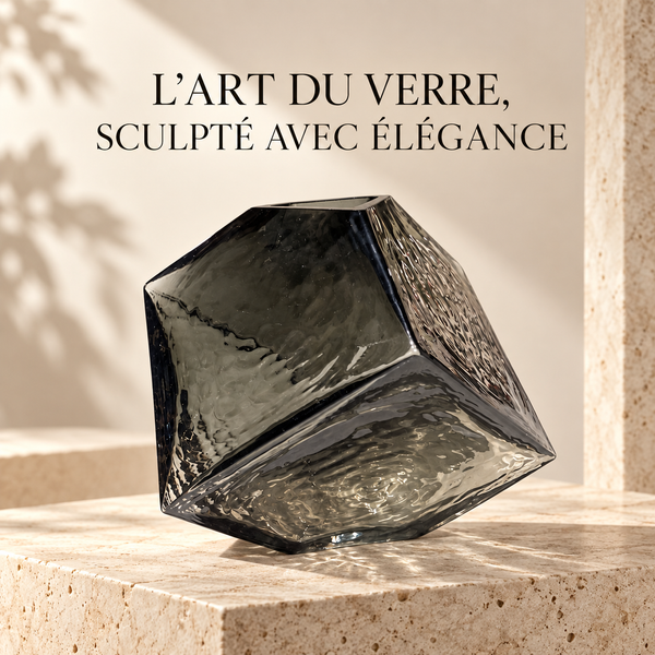 Vase Géométrique Obsidienne