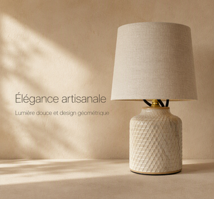 Lampe de Table en Céramique Géométrique