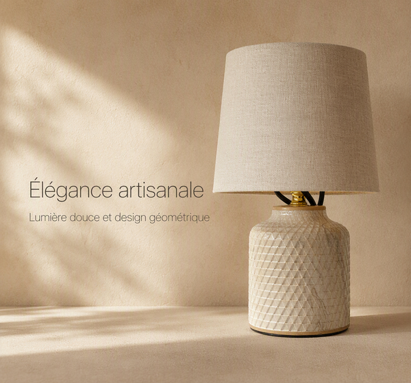 Lampe de Table en Céramique Géométrique