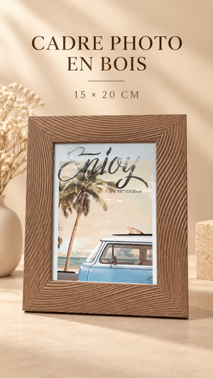 Cadre Photo Enjoy en Bois Chevron