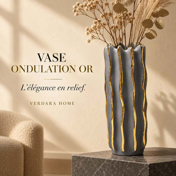Vase Ondulation Or