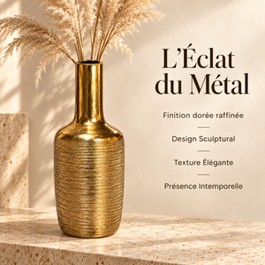 Vase Décoratif Doré Texturé