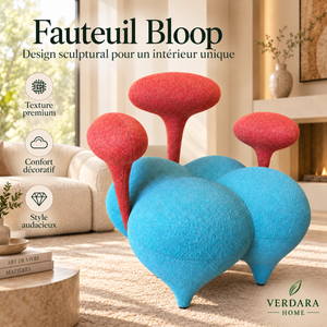 Fauteuil Bloop – Design Sculptural Turquoise & Corail