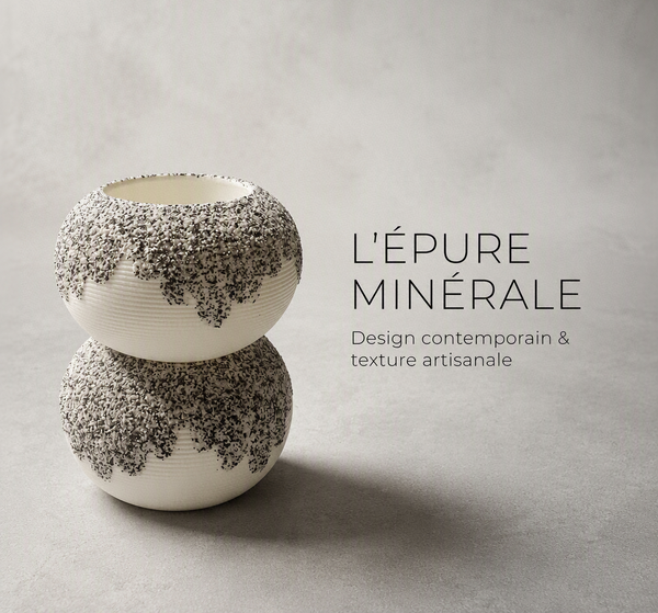 Vase Sphérique Minéral en Céramique