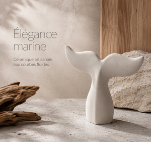 Sculpture Queue de Baleine en Céramique