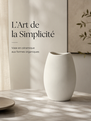 Matte Off-White Organic Ceramic Vase