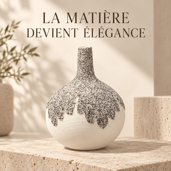 Vase Minéral Ivoire