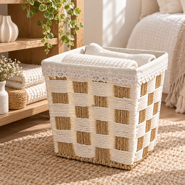 Panier de rangement carré tressé