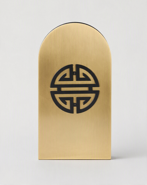 Plaque Décorative Murale Dorée – Design Oriental Moderne