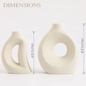 Duo de Vases Sculpturaux Ivoire – Relief Rayonnant