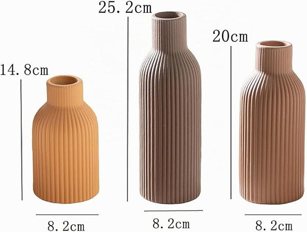 Vase Cylindrique Cannelé en Céramique