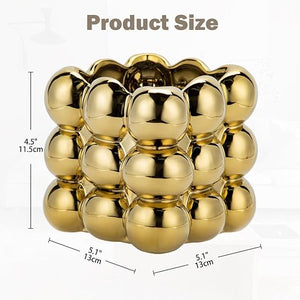 Cache-pot Sculptural Bulles Dorées