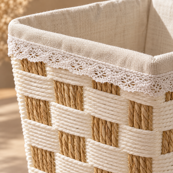 Panier de rangement carré tressé