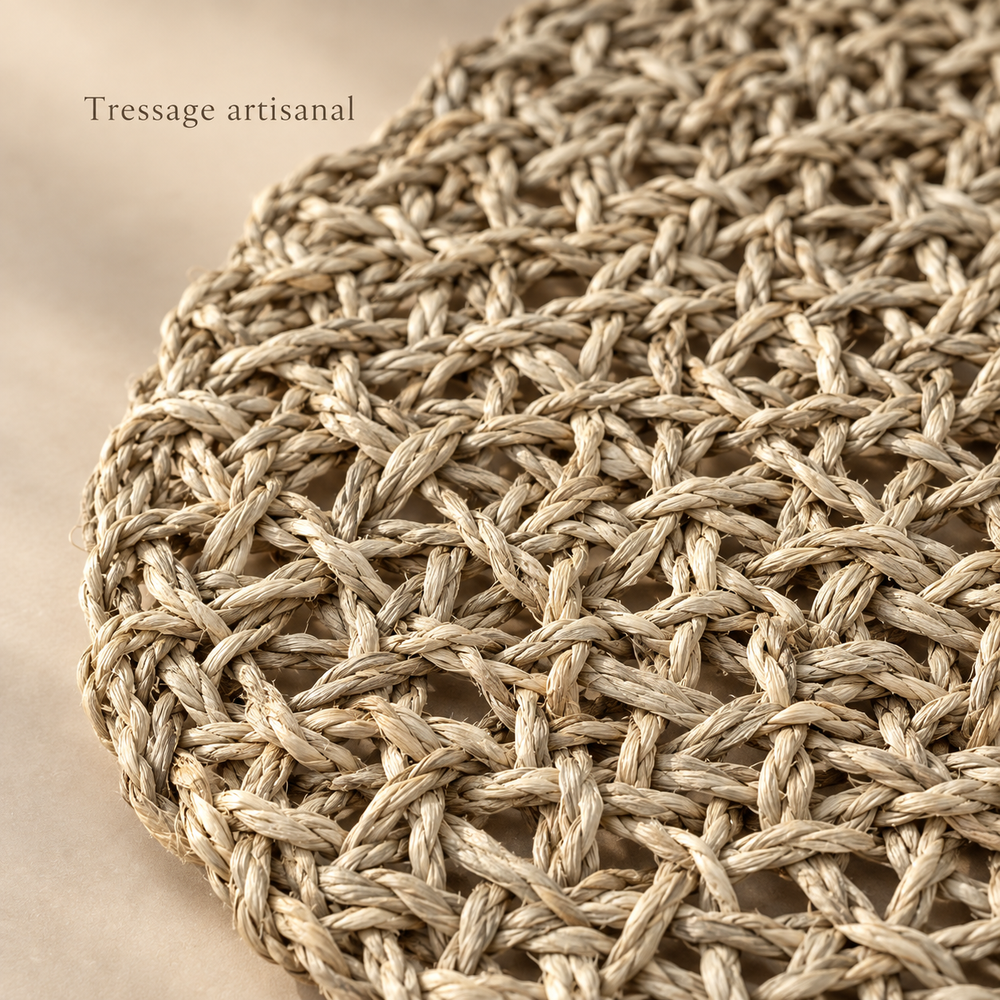 Set de table rond tressé naturel – Finition organique