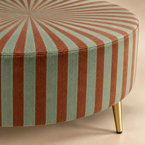 Pouf Rayonnant Vert & Terracotta