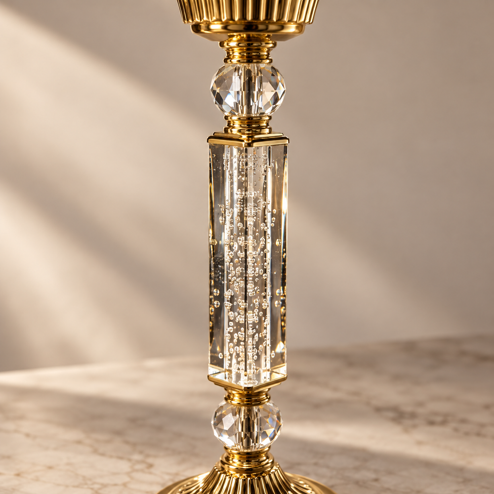 Vase sur pied Éclat Doré