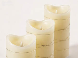 Bougies LED décoratives en cire ivoire