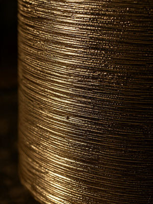 Pot décoratif doré à texture nervurée