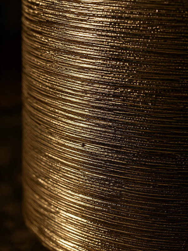 Pot décoratif doré à texture nervurée